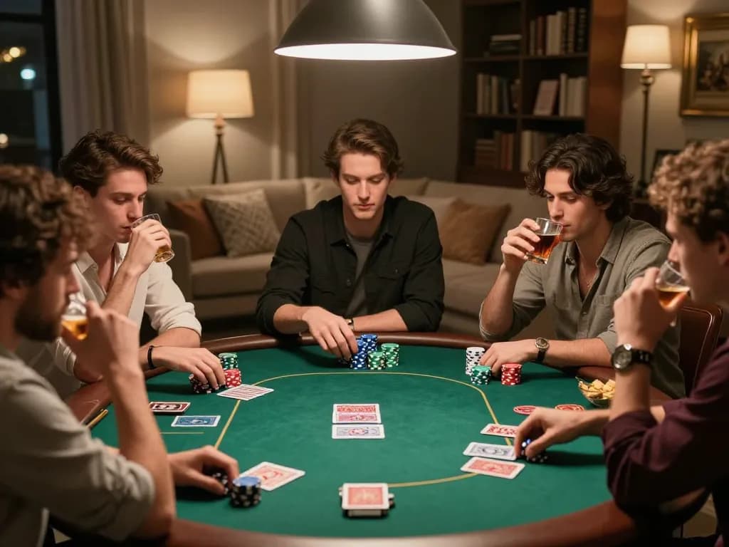 Players enjoying a friendly game at home, featuring bonus new member 100 strategy and vibrant gaming atmosphere