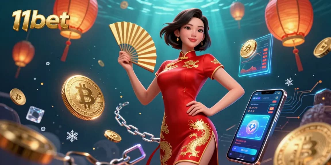 Experience the excitement of 11bet with a vibrant 3D casino scene showcasing coins and gameplay.