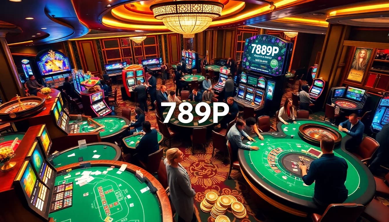 Players enjoy exciting games at 789P casino, showcasing vibrant tables and thrilling action.