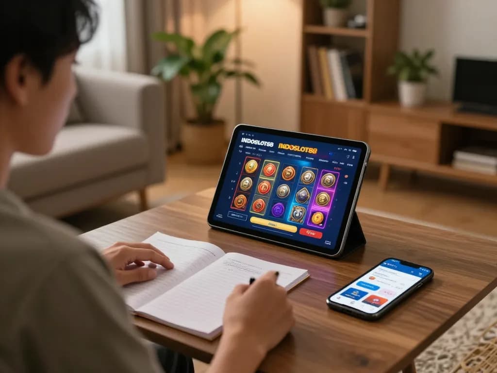 Engaging online gaming session with INDOSLOT88 showcasing perkembangan promo industri game online and player excitement.