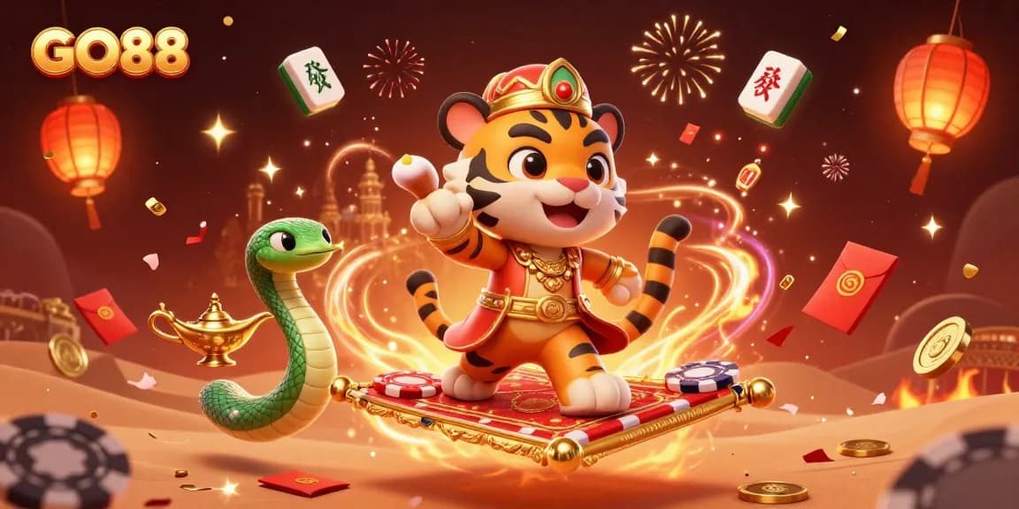 Experience the thrilling games of GO88 with a vibrant 3D casino illustration capturing the excitement.