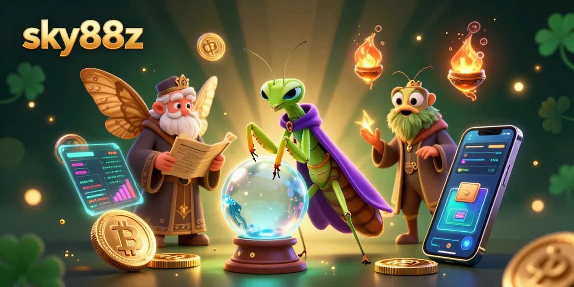 Join the action at sky88z with our engaging 3D illustration of a mystical gambling scene.