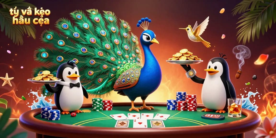 Place your bets with tỷ lệ kèo nhà cái in a vibrant and dynamic casino scene featuring poker elements.