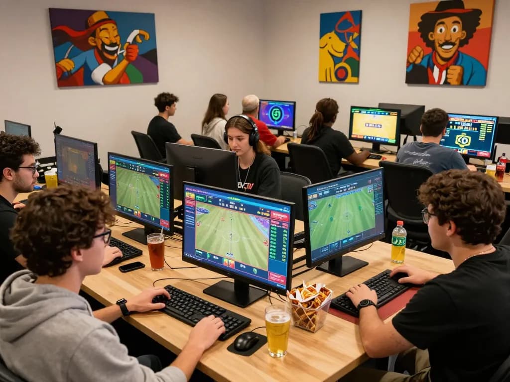 Engaged players experiencing the thrill of online betting at https://gavn99.org/ with colorful interfaces and an exciting atmosphere