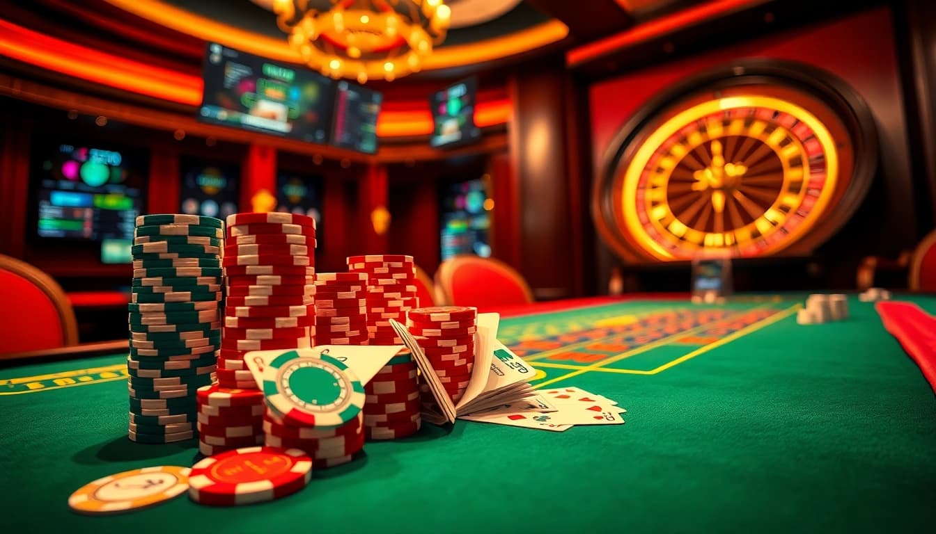 Tg88 link displayed prominently on luxurious casino gaming table with poker chips and cards.