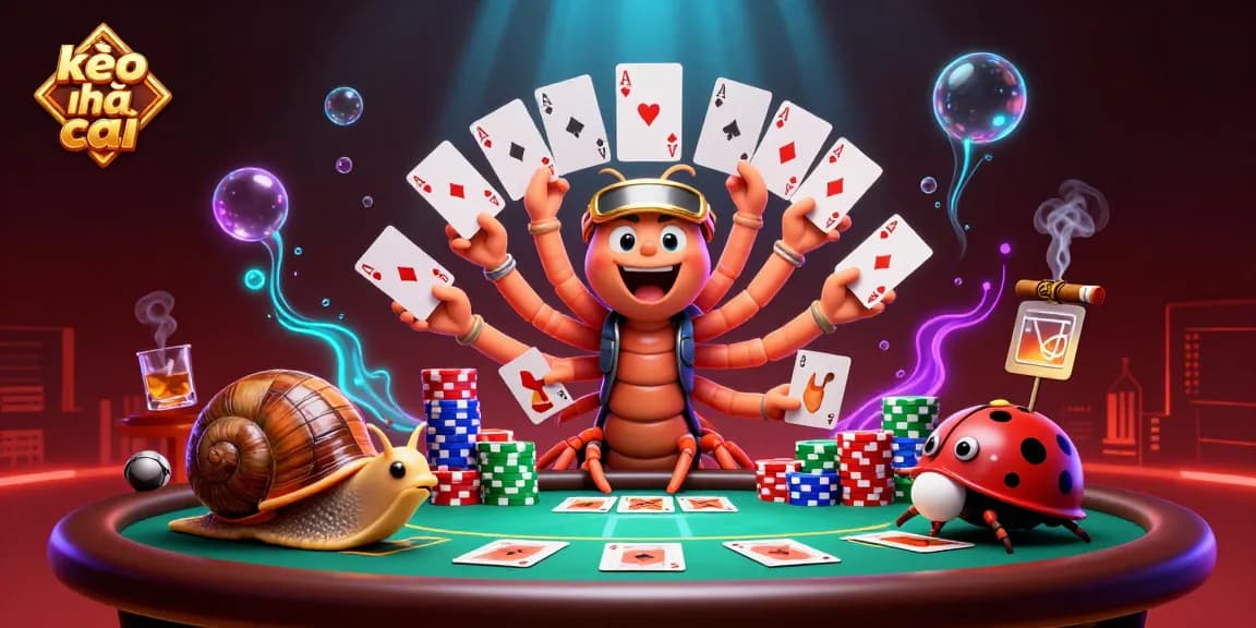 Engage in kèo nhà cái excitement with a vibrant poker scene featuring unique characters and dynamic gameplay.