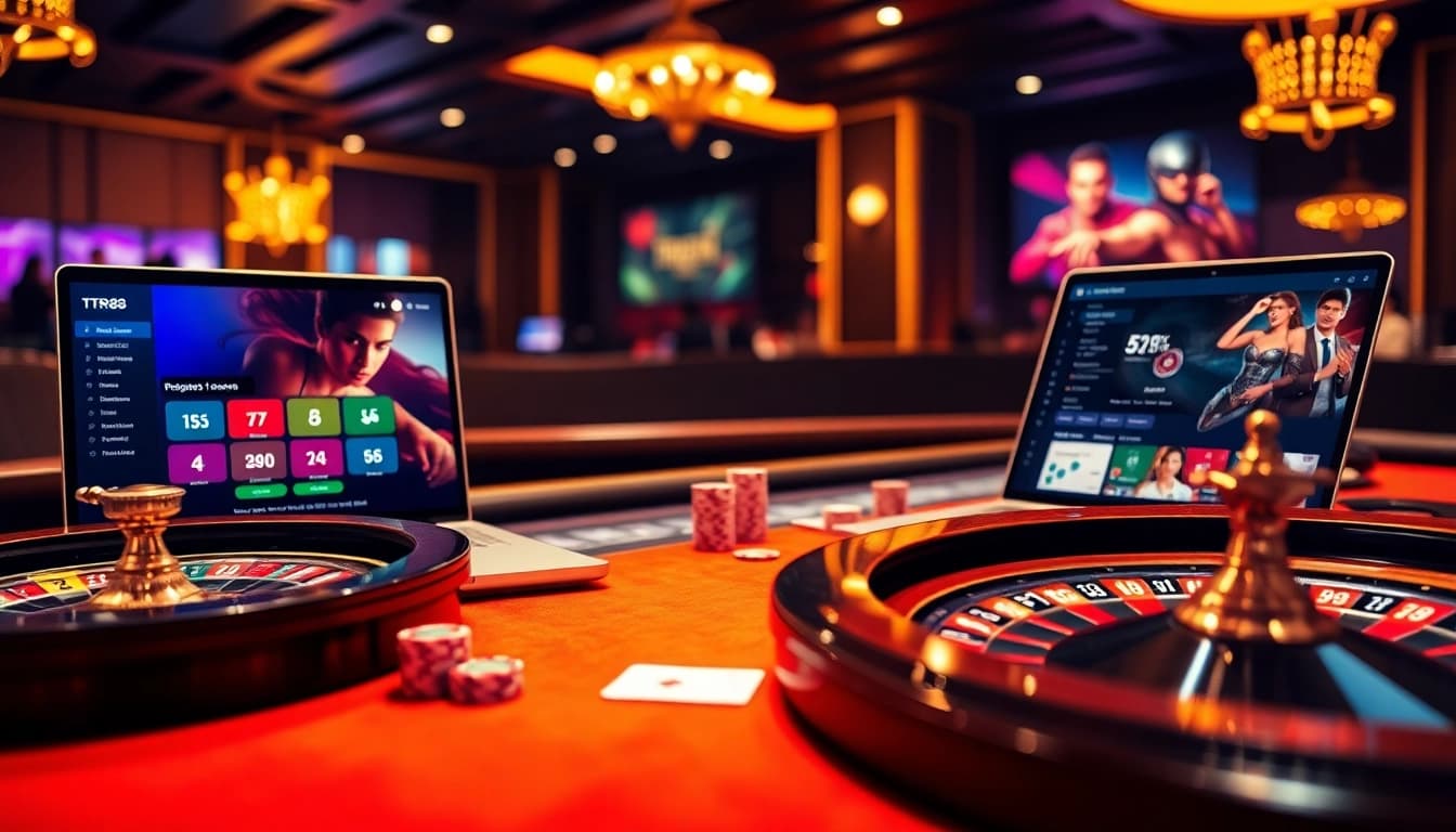 Experience the excitement of gambling with the TR88 link showcased on a luxurious casino table.