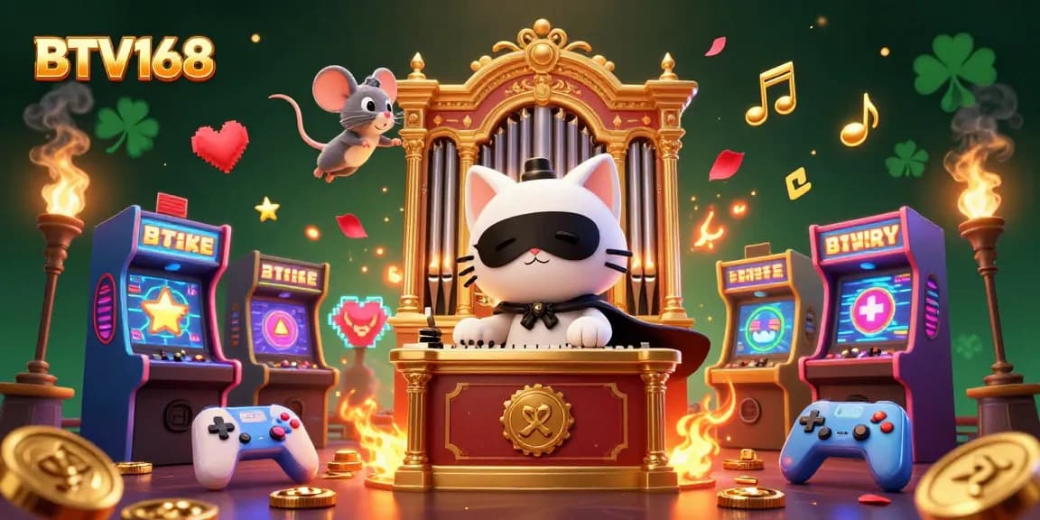 Engage in thrilling gameplay with BTV168, featuring vibrant casino elements and dynamic characters.