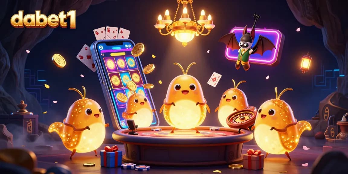Experience the excitement at dabet1 with vibrant glowworms lighting up a casino scene filled with games!