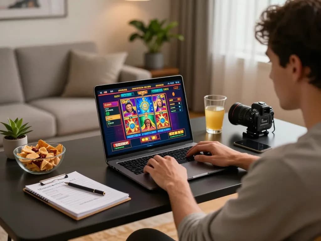 Playing slot games on a laptop during a relaxing evening, aman788 offers winning strategies for at-home gaming.