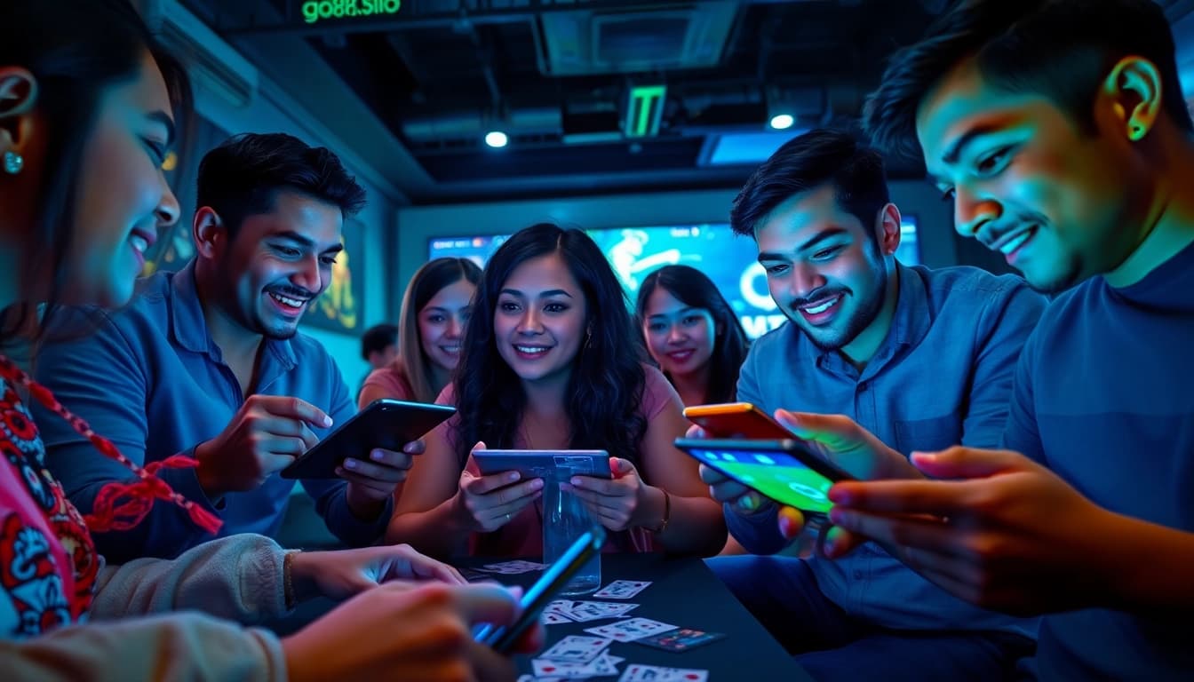 Exciting online gaming scene at go88.bio, featuring diverse players engaging with vibrant games and interfaces.