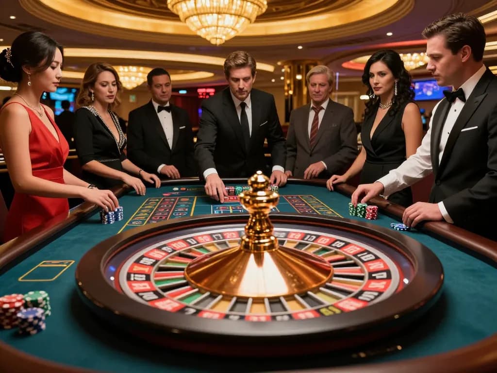 Engaging players at a vibrant roulette table showcasing Go 88 gaming excitement in a high-stakes casino atmosphere.