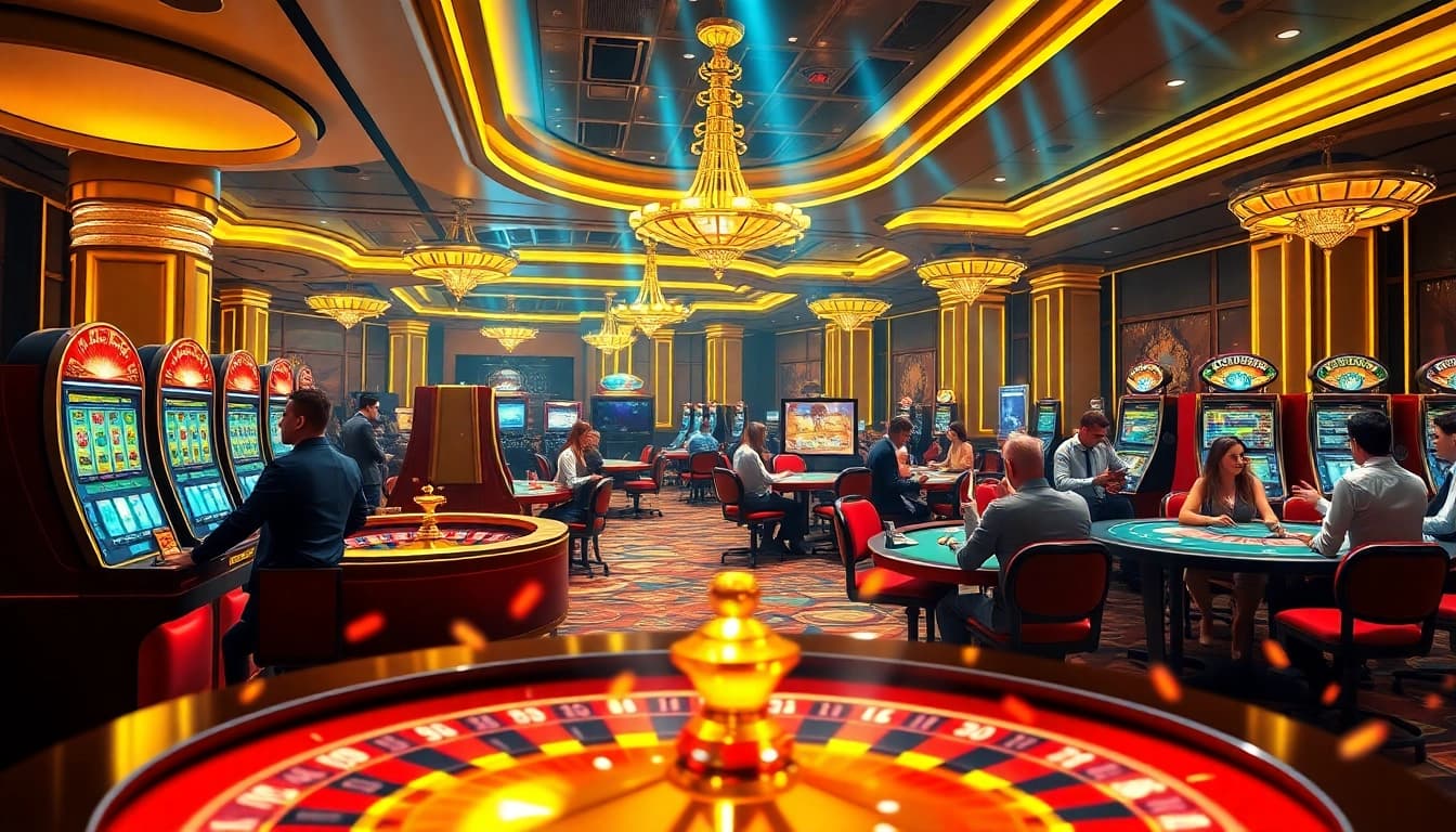 Experience excitement at https://mmoo1.de.com/ with players enjoying roulette, poker, and vibrant slot machines.