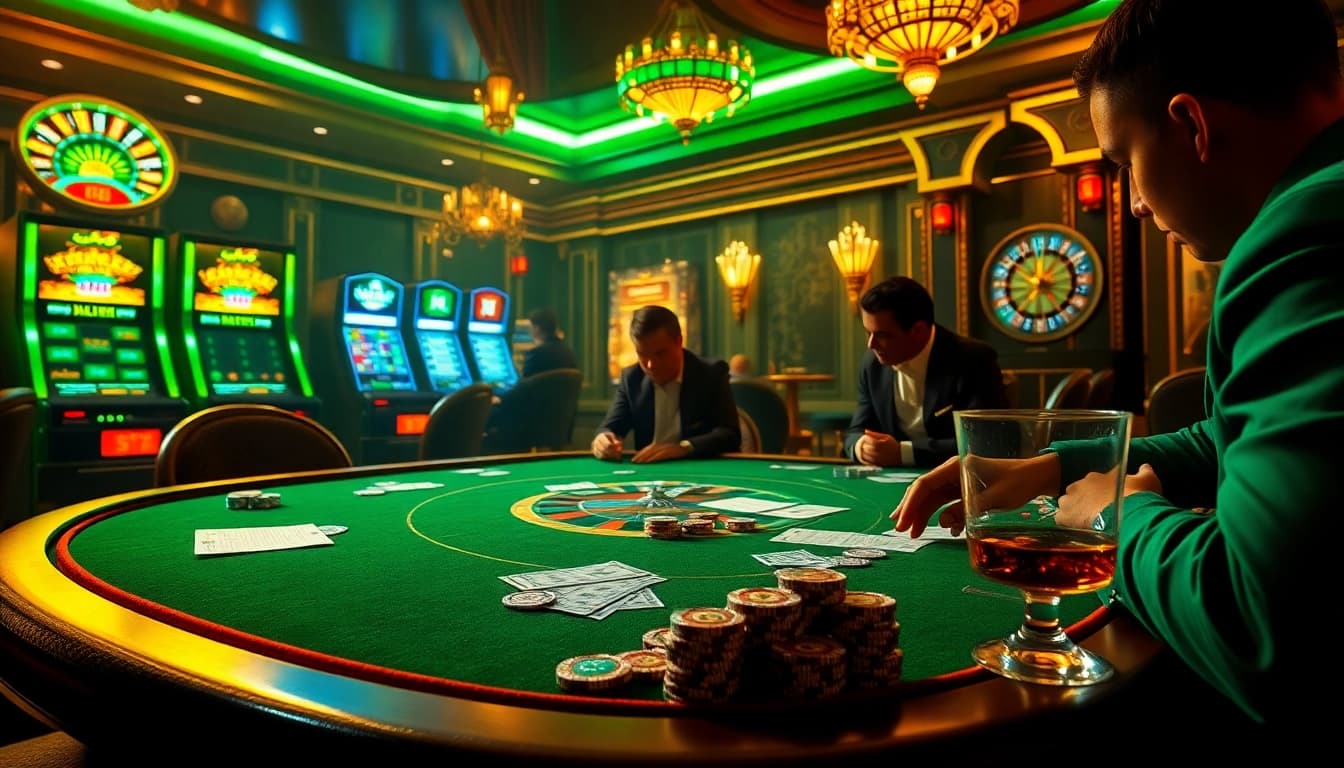 A high-stakes casino scene showcasing the hidden wiki 2026 concept with elegant poker players and luxury elements.