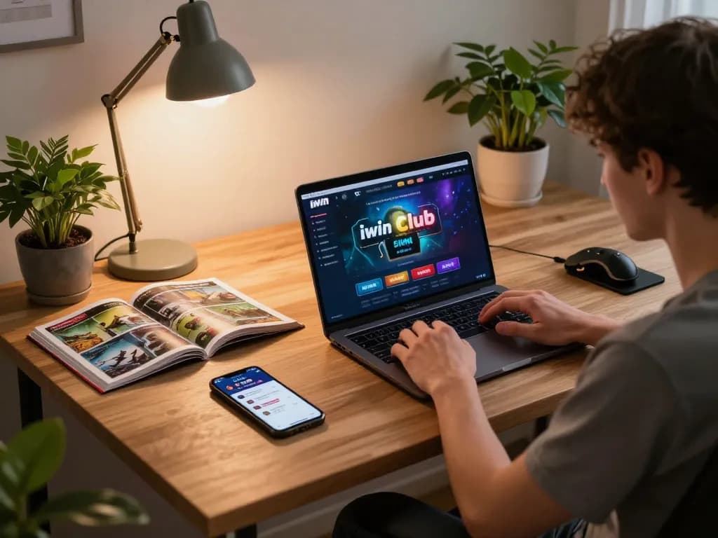 Engaged player strategizing on the iwin club platform during an online gaming session.
