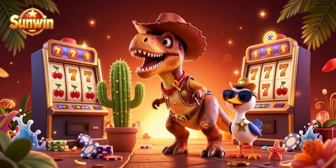 Engage with Sunwin's vibrant casino atmosphere featuring dynamic slot games and exciting characters.