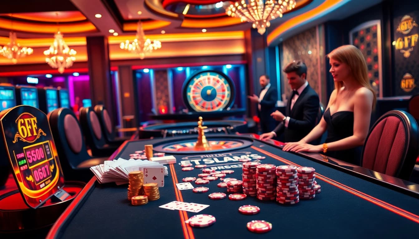Experience the excitement of gambling with 6FF's luxurious casino tables and engaging gameplay.
