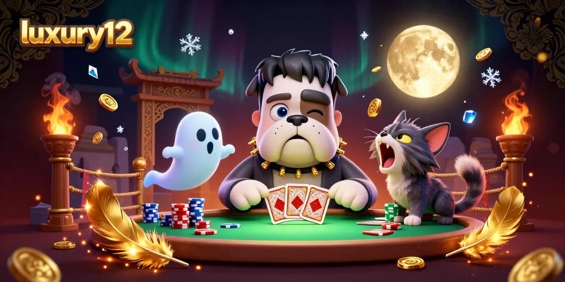 Berpartisipasi dalam permainan mewah luxury12 dengan anjing Frankenstein dan kucing serigala di meja perjudian.