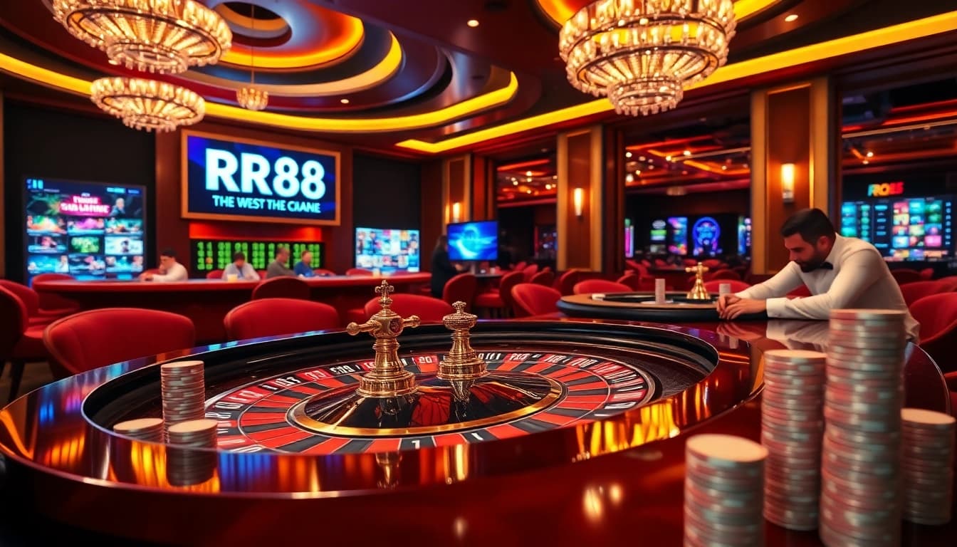Experience high-stakes gaming at https://rr88.auction/ with poker chips and a dazzling roulette table.