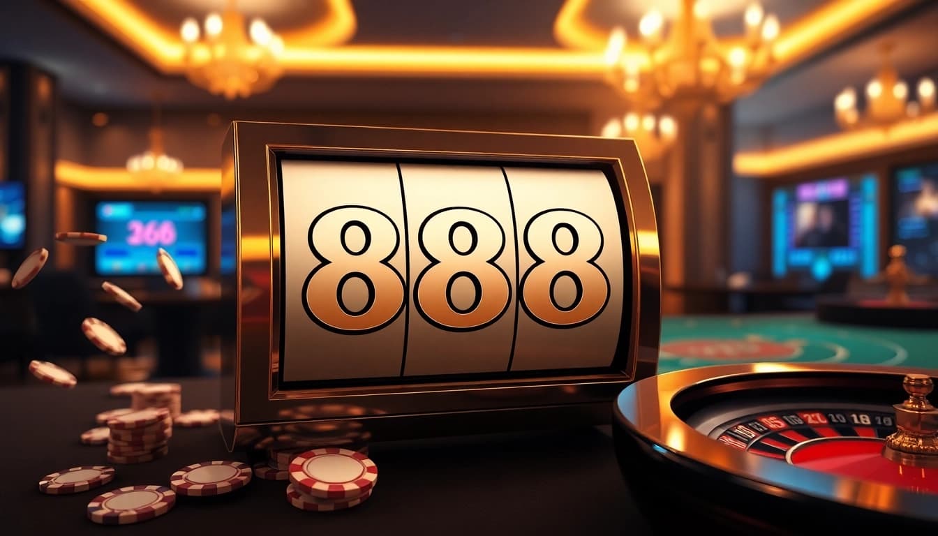 Exciting gameplay at Slot 888 showcasing vibrant slot machines and casino elements.