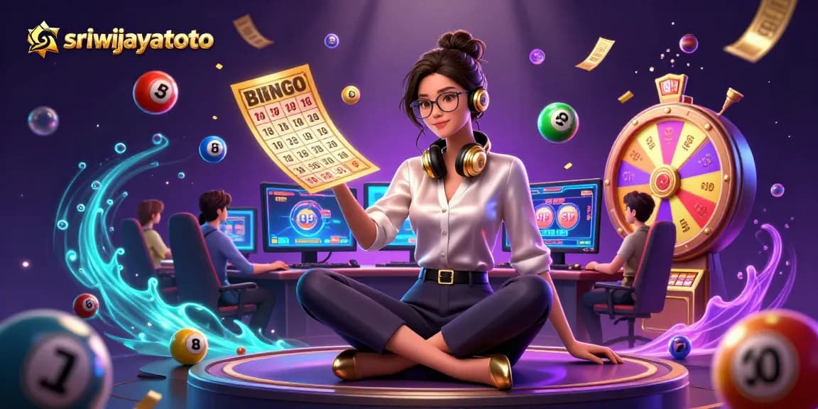 Sriwijayatoto offers a vibrant gaming scene with colorful balls and dynamic casino elements.