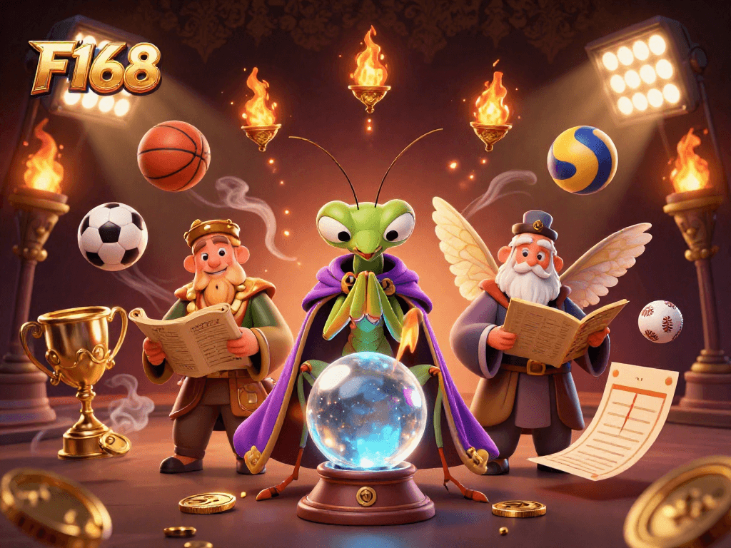 Experience the thrill of F168 with vibrant sports betting elements and enchanting characters in action.