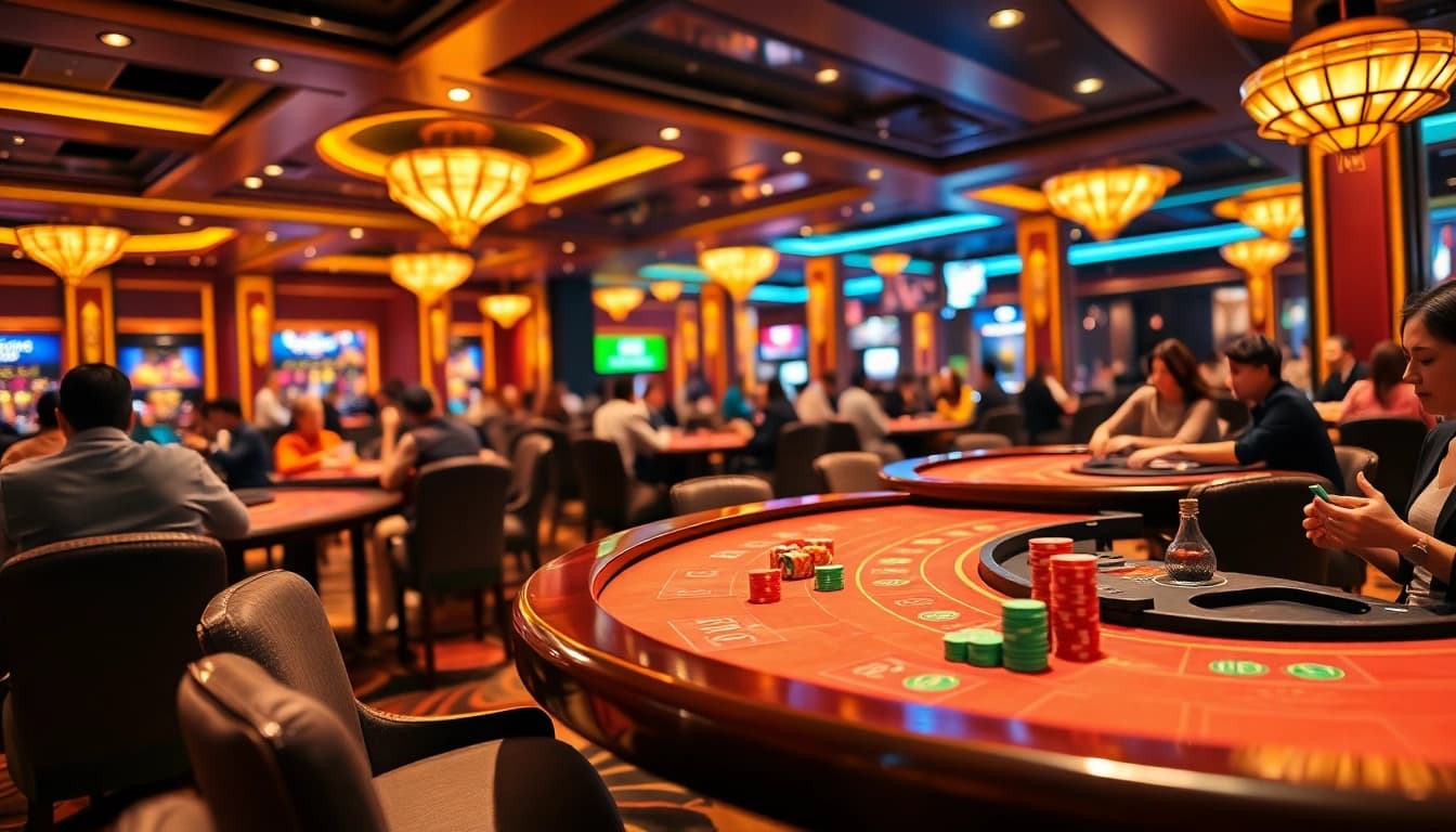 Experience thrilling games at a licensed online casino Malaysia with vibrant colors and exciting atmosphere.