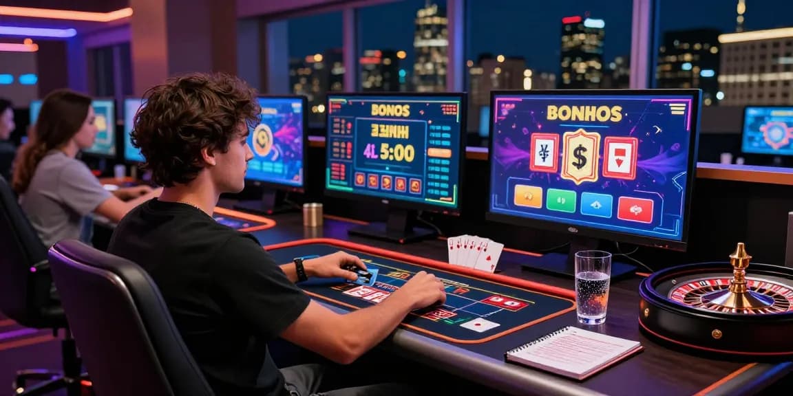 Player enjoying credit card casinos in a modern gaming setup with exciting visuals.