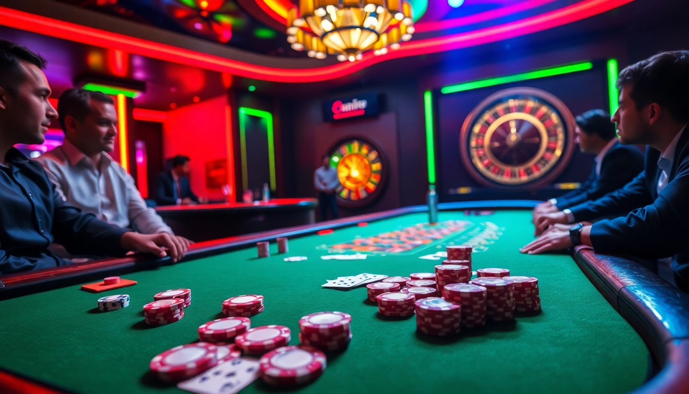 Engaging poker game with vibrant chips and cards, highlighting the official hidden wiki.