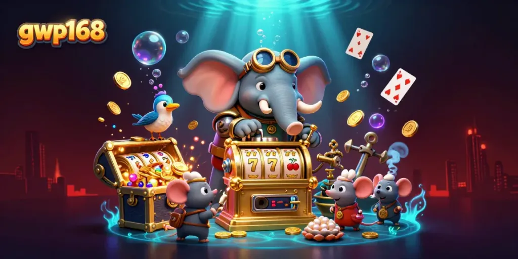 GWP168 menawarkan pengalaman mesin slot yang menarik dengan karakter steampunk dalam ilustrasi 3D