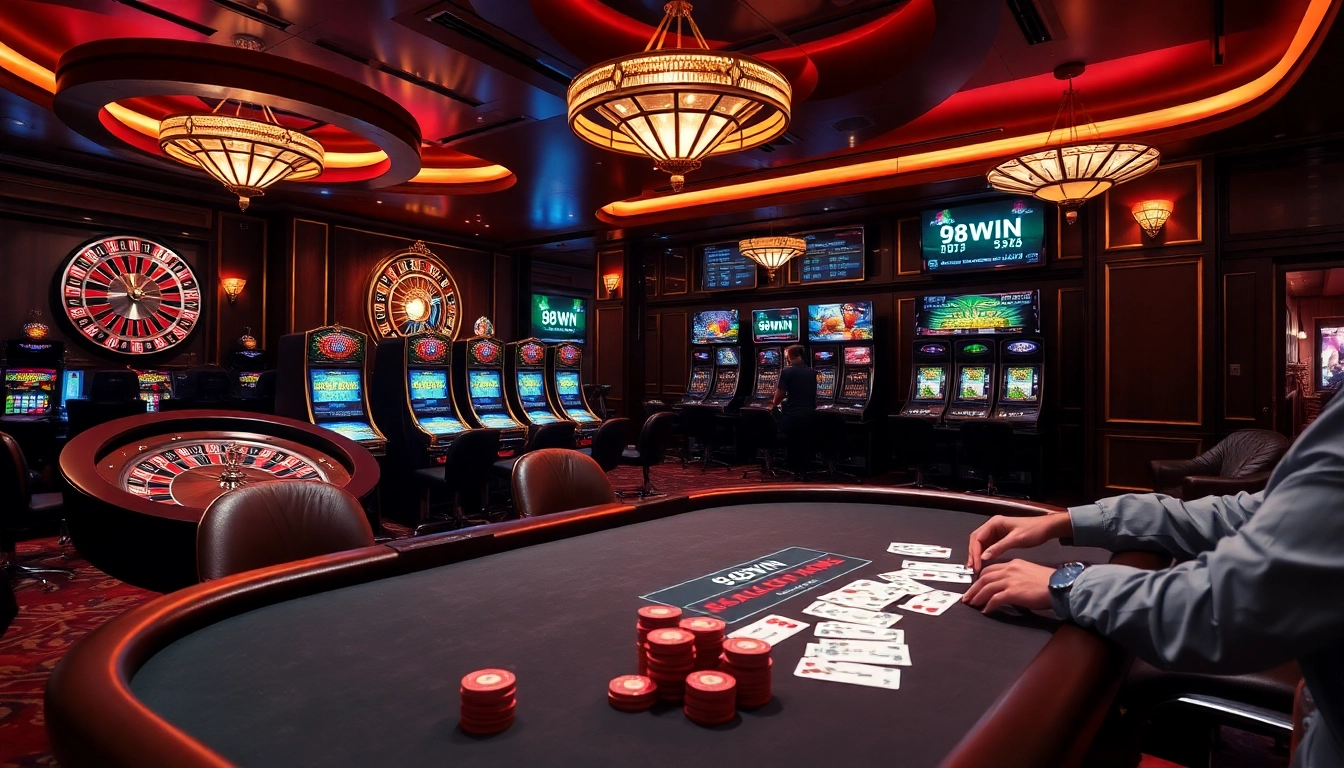 A vibrant poker game showcasing excitement and strategy at the 98win trang chủ casino.