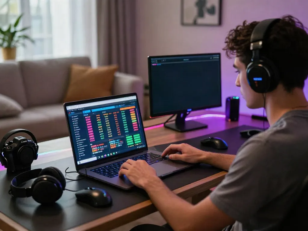 Experience online gaming at https://xx88.day/ with a player focused on vibrant betting graphics in a modern setting.