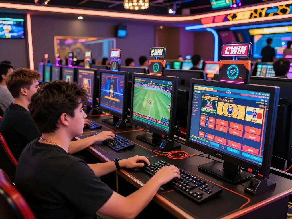 Exciting online gambling experience at CWIN with players engaging in various betting options and vibrant graphics.