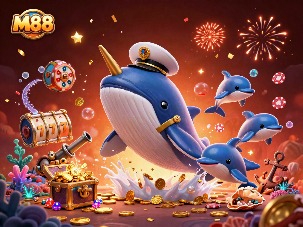 Catch the excitement of M88 casino gaming with playful 3D characters and vibrant action!