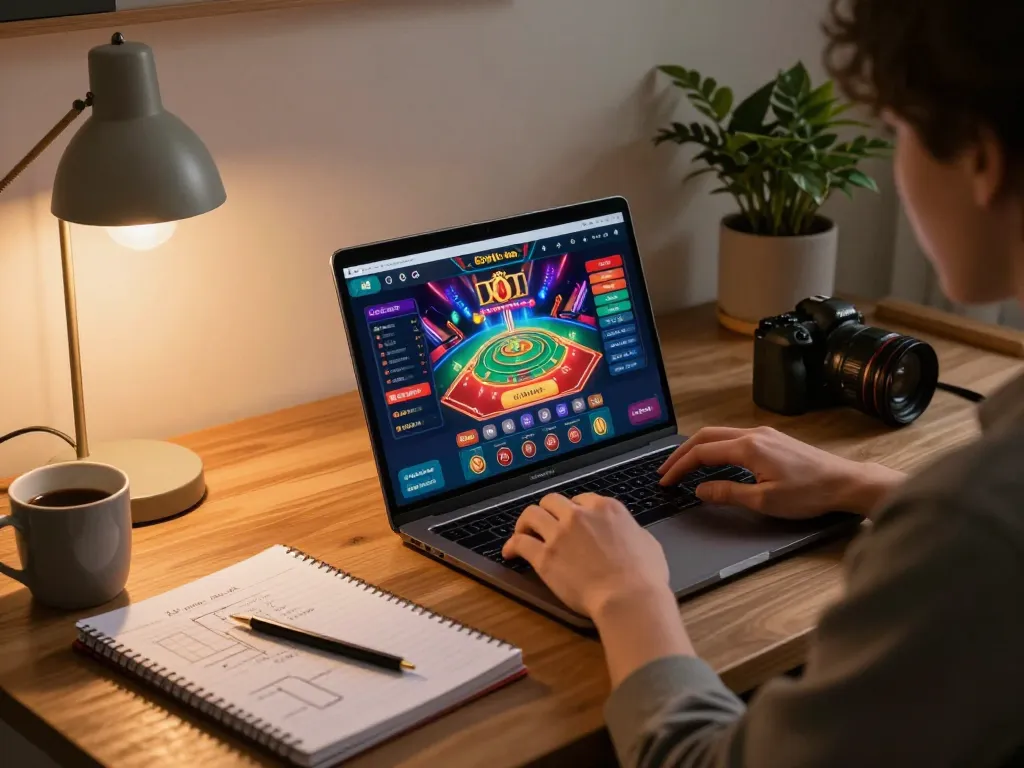 Engaging online gaming session on a laptop with f8beta2 interface visible, highlighting strategic gameplay and comfort.
