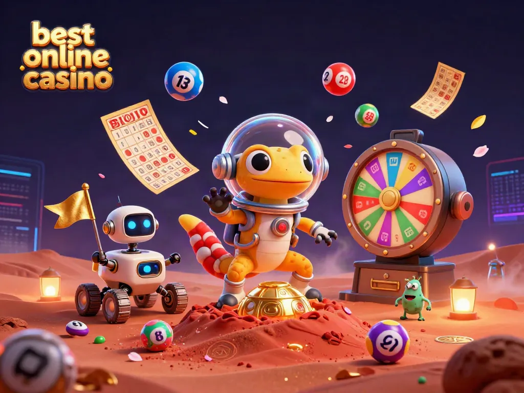 Experience excitement at the best online casino with a Martian gecko discovering hidden treasures.
