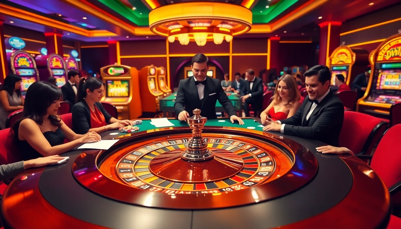 Experience thrilling games at https://bem88.com with vibrant atmosphere, luxury, and excitement in a casino setting.