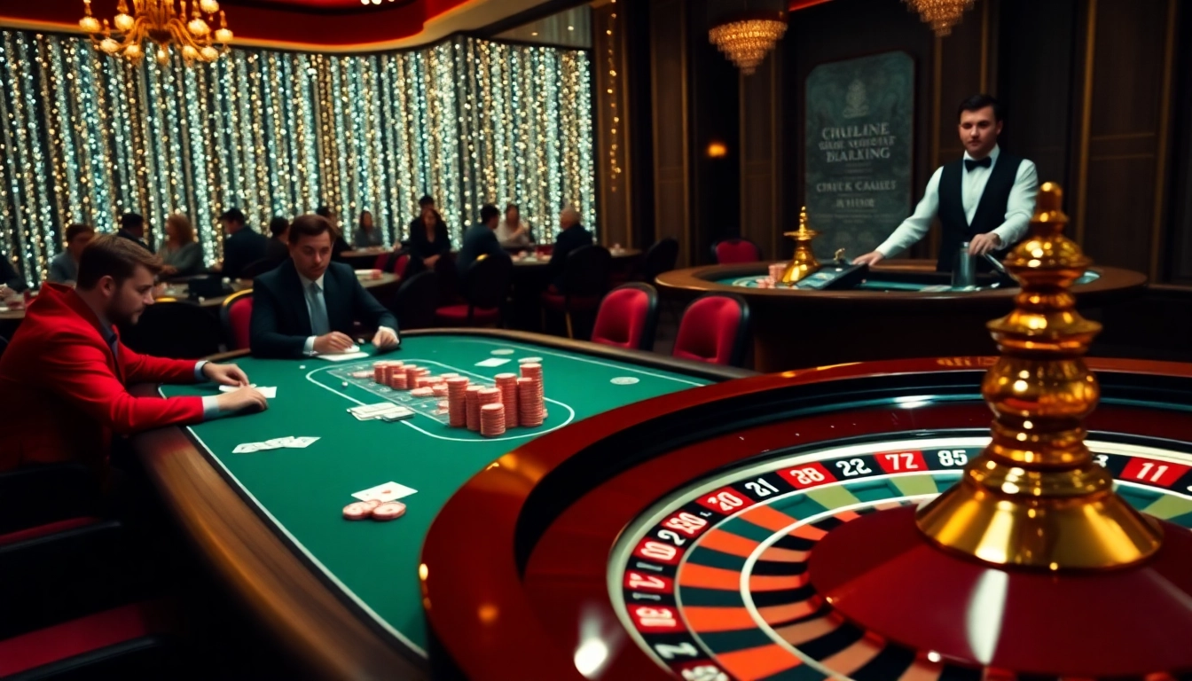 Exciting poker game at a luxurious casino, showcasing Nhà cái uy tín and strategic gameplay.