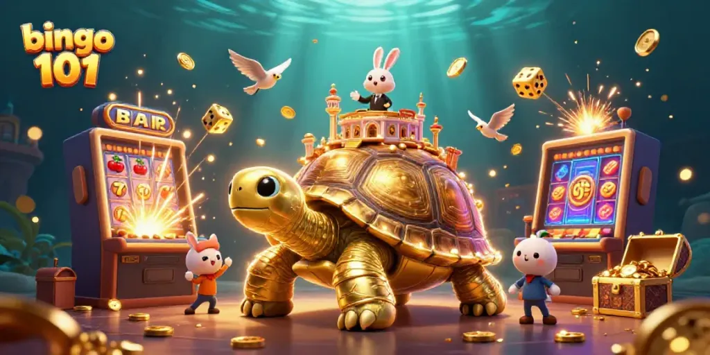 Experience exciting bingo 101 gameplay and vibrant rewards in this immersive 3D illustration.