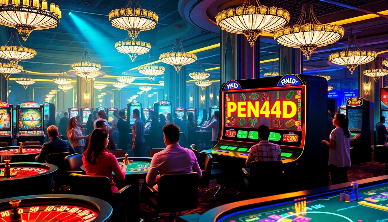 PEN4D alternatif slot gaming experience highlights players enjoying vibrant casino atmosphere.