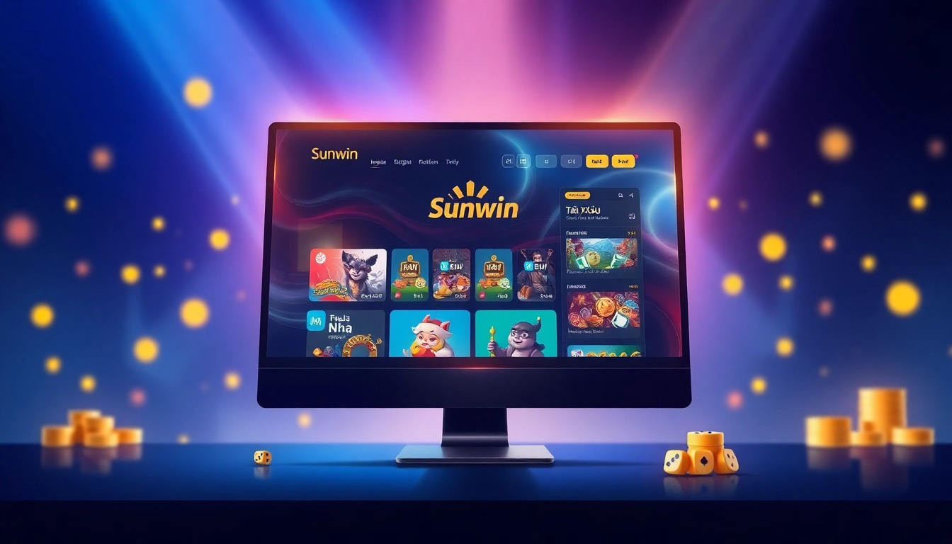 Discover the engaging interface of sunwinw.com, featuring popular online games and a modern gaming experience.